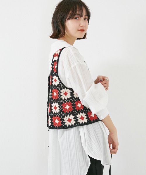 LAVEANGE（ラビアンジェ）の「ハンドメイド/かぎ針編みニットベスト