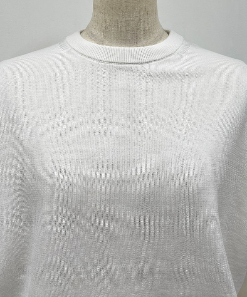 Thomas magpie（トーマスマグパイ）の「【THOMAS MAGPIE】2プライプレーンニット（ニット/セーター・レディース・ホワイト/グリーン・M）」の9枚目の写真