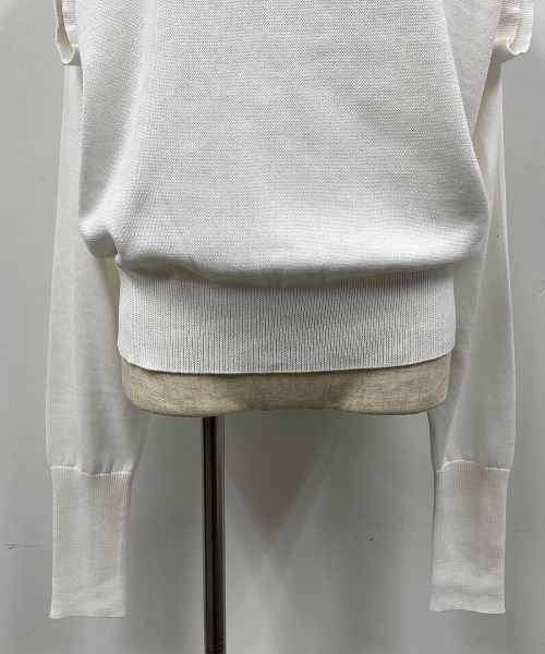 Thomas magpie（トーマスマグパイ）の「【THOMAS MAGPIE】2プライプレーンニット（ニット/セーター・レディース・ホワイト/グリーン・M）」の10枚目の写真