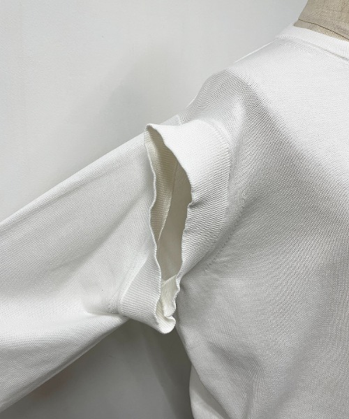 Thomas magpie（トーマスマグパイ）の「【THOMAS MAGPIE】2プライプレーンニット（ニット/セーター・レディース・ホワイト/グリーン・M）」の11枚目の写真