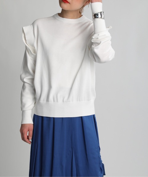 Thomas magpie（トーマスマグパイ）の「【THOMAS MAGPIE】2プライプレーンニット（ニット/セーター・レディース・ホワイト/グリーン・M）」の21枚目の写真