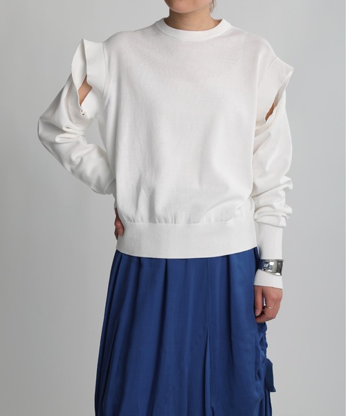 Thomas magpie（トーマスマグパイ）の「【THOMAS MAGPIE】2プライプレーンニット（ニット/セーター・レディース・ホワイト/グリーン・M）」の17枚目の写真