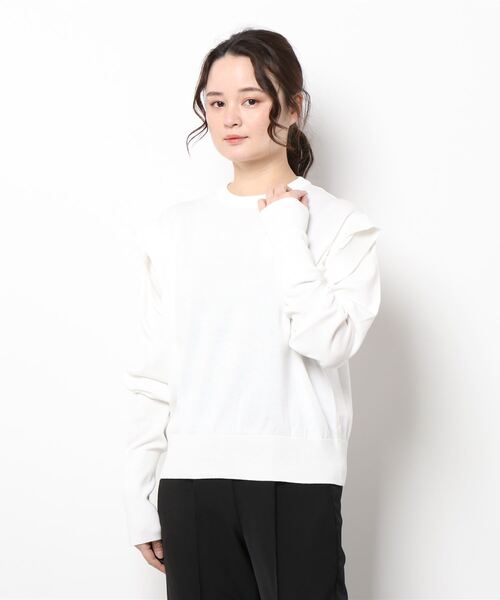 Thomas magpie（トーマスマグパイ）の「【THOMAS MAGPIE】2プライプレーンニット（ニット/セーター・レディース・ホワイト/グリーン・M）」の15枚目の写真