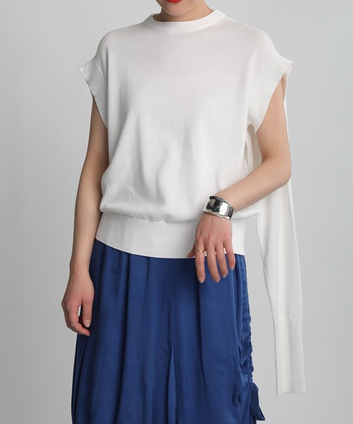 Thomas magpie（トーマスマグパイ）の「【THOMAS MAGPIE】2プライプレーンニット（ニット/セーター・レディース・ホワイト/グリーン・M）」の22枚目の写真