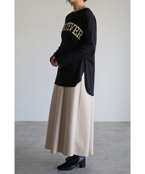 Bonjour Sagan(ボンジュールサガン)の「カレッジロゴコットンカットソー(Tシャツ/カットソー・レディース・ブラック/オフホワイト・FREE)」の21枚目の写真