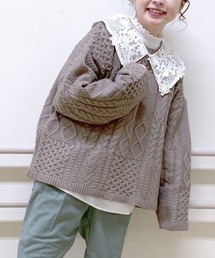 5ゲージパッチワークプルオーバー