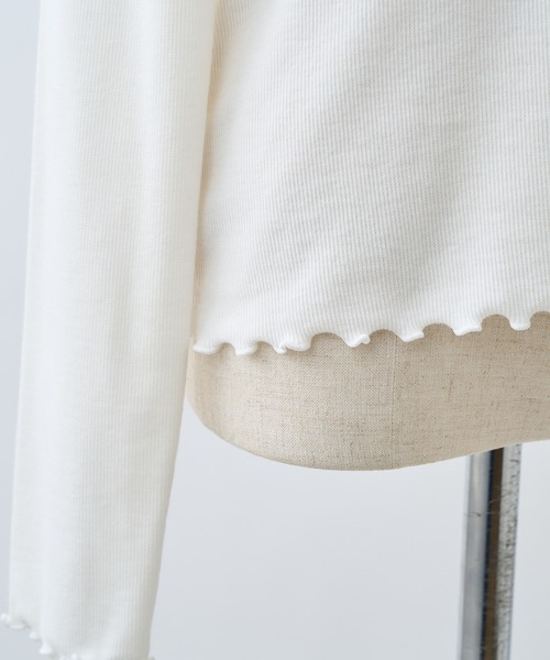 one after another NICE CLAUP(ワンアフターアナザーナイスクラップ)の「前後2wayレースインナー(Tシャツ/カットソー・レディース・アイボリー/サックスブルー/オートミール/グレー・FREE)」の7枚目の写真