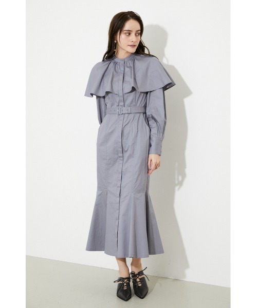 rienda(リエンダ)の「ケープマーメイドワンピース(ワンピース・レディース・ブラック/ベージュ/ピンク/ブルー・SMALL/MEDIUM)」の7枚目の写真