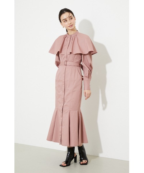 rienda(リエンダ)の「ケープマーメイドワンピース(ワンピース・レディース・ブラック/ベージュ/ピンク/ブルー・SMALL/MEDIUM)」の5枚目の写真