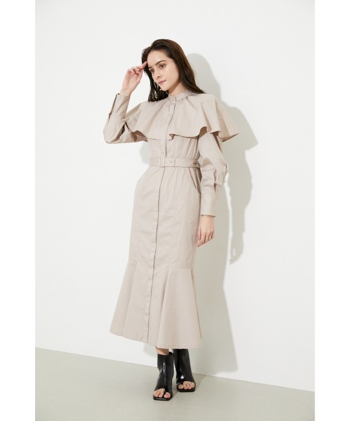 rienda(リエンダ)の「ケープマーメイドワンピース(ワンピース・レディース・ブラック/ベージュ/ピンク/ブルー・SMALL/MEDIUM)」の11枚目の写真