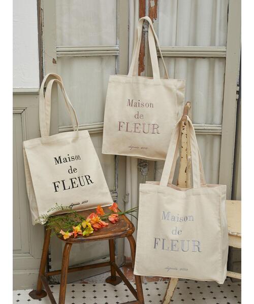 Maison de FLEUR（メゾンドフルール）の「ブランドロゴ刺繍スクエアトートバッグ（トートバッグ・レディース・ラベンダー/ブラック/ブルー系その他5・FREE）」の12枚目の写真