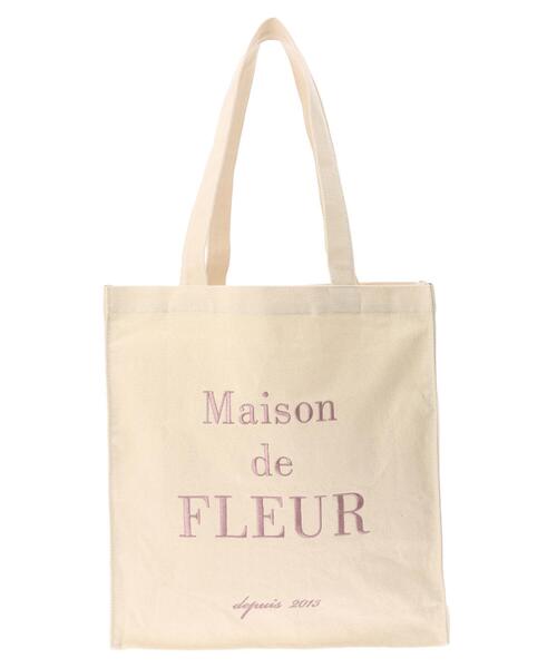 Maison de FLEUR（メゾンドフルール）の「ブランドロゴ刺繍スクエアトートバッグ（トートバッグ・レディース・ラベンダー/ブラック/ブルー系その他5・FREE）」の5枚目の写真