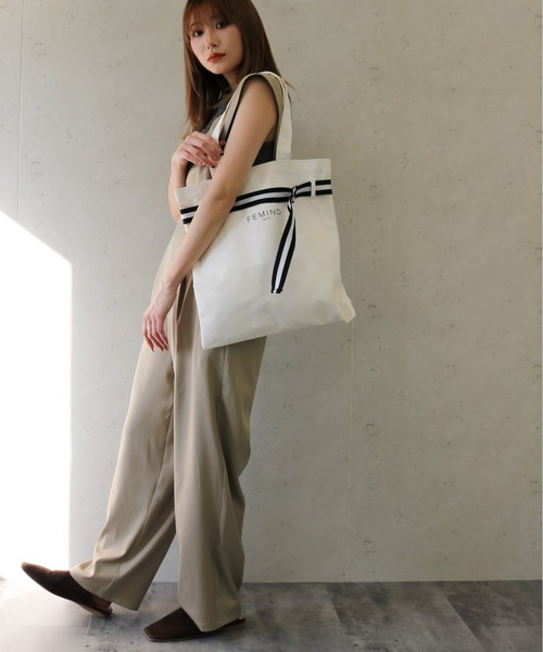 FEMIND TOKYO（フェマイントウキョウ）の「FEMIND TOKYO/フェマイントウキョウ　ベルト付2WAYトートバッグ（トートバッグ・レディース・アイボリー・FREE）」の19枚目の写真