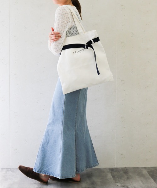 FEMIND TOKYO（フェマイントウキョウ）の「FEMIND TOKYO/フェマイントウキョウ　ベルト付2WAYトートバッグ（トートバッグ・レディース・アイボリー・FREE）」の16枚目の写真