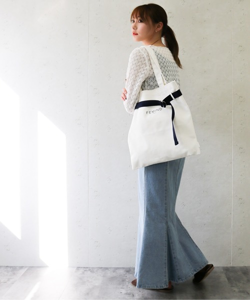 FEMIND TOKYO（フェマイントウキョウ）の「FEMIND TOKYO/フェマイントウキョウ　ベルト付2WAYトートバッグ（トートバッグ・レディース・アイボリー・FREE）」の10枚目の写真