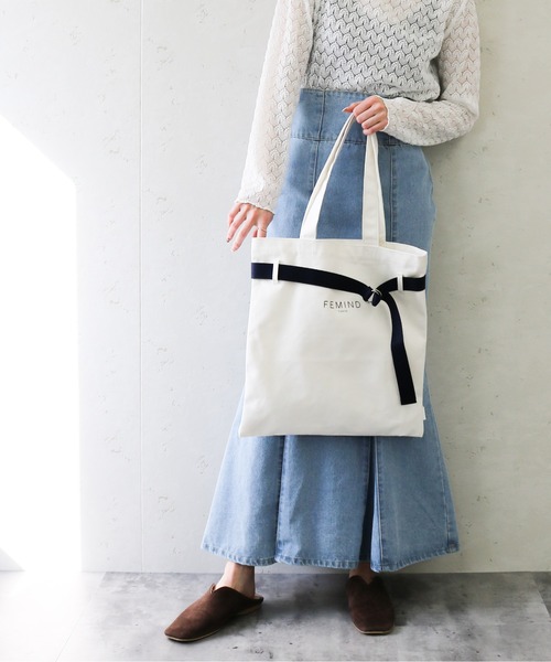 FEMIND TOKYO（フェマイントウキョウ）の「FEMIND TOKYO/フェマイントウキョウ　ベルト付2WAYトートバッグ（トートバッグ・レディース・アイボリー・FREE）」の7枚目の写真