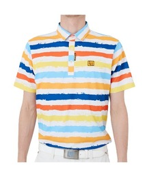LOUDMOUTH/ラウドマウス ゴルフウェア 総柄 吸汗速乾 UVカット 接触冷感 ボタンダウン 半袖 ポロシャツ