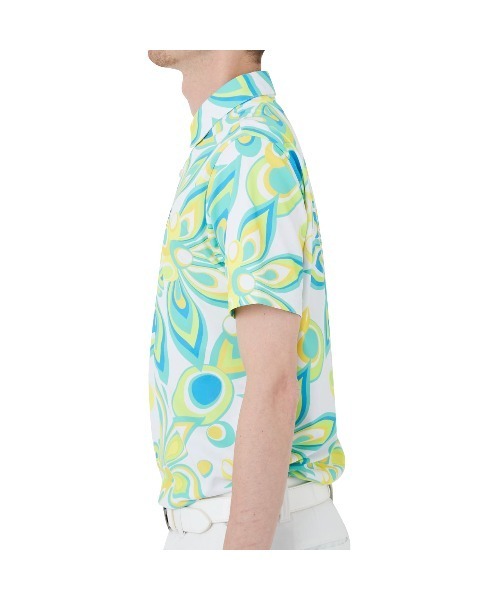 Loudmouth(ラウドマウス)の「LOUDMOUTH/ラウドマウス ゴルフウェア 総柄 吸汗速乾 UVカット 接触冷感 ボタンダウン 半袖 ポロシャツ(ポロシャツ・メンズ・その他/ライトグリーン系/ブルー系その他/ブラック系その他/マルチ/ホワイト系その他・L/LL/M/XXL/XL)」の22枚目の写真
