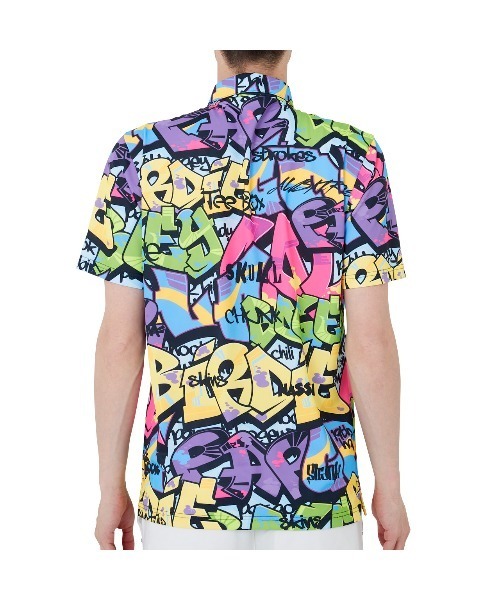 Loudmouth(ラウドマウス)の「LOUDMOUTH/ラウドマウス ゴルフウェア 総柄 吸汗速乾 UVカット 接触冷感 ボタンダウン 半袖 ポロシャツ(ポロシャツ・メンズ・その他/ライトグリーン系/ブルー系その他/ブラック系その他/マルチ/ホワイト系その他・L/LL/M/XXL/XL)」の19枚目の写真