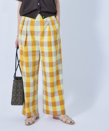 ROPE' | ハイライズチェックワイドパンツ(その他パンツ)