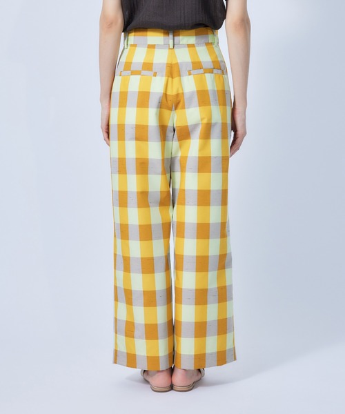 ROPE'(ロペ)の「ハイライズチェックワイドパンツ(その他パンツ・レディース・オレンジ/グリーン・38/36)」の8枚目の写真