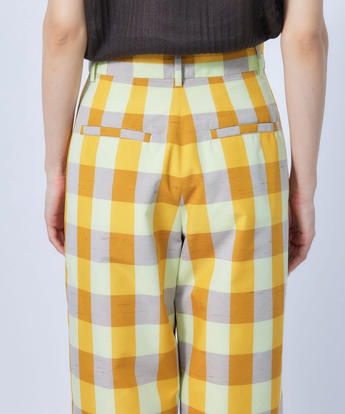ROPE'(ロペ)の「ハイライズチェックワイドパンツ(その他パンツ・レディース・オレンジ/グリーン・38/36)」の10枚目の写真