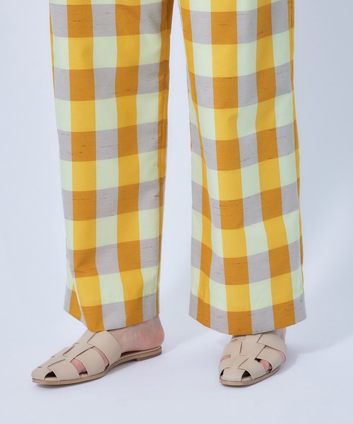 ROPE'(ロペ)の「ハイライズチェックワイドパンツ(その他パンツ・レディース・オレンジ/グリーン・38/36)」の12枚目の写真