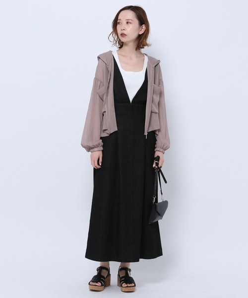 【特別セール品】 mysty woman（ミスティウーマン）の「楊柳シアショートパーカー トップス