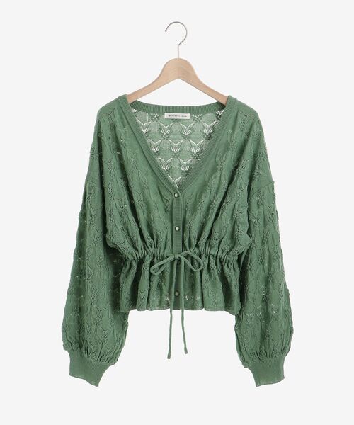 MAJESTIC LEGON（マジェスティックレゴン）の「ウエストきゅっとスカシカーデ（カーディガン/ボレロ・レディース・イエロー/グリーン/アイボリー・MEDIUM）」の10枚目の写真