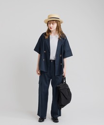 MUHET | リネン混ダブルブレストジャケット(テーラードジャケット)