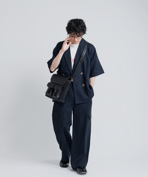 MUHET(ミュエータ)の「リネン混ダブルブレストジャケット(テーラードジャケット・レディース・ネイビー/ブラウン・SMALL/MEDIUM/X-LARGE)」の15枚目の写真