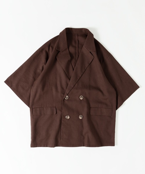 MUHET(ミュエータ)の「リネン混ダブルブレストジャケット(テーラードジャケット・レディース・ネイビー/ブラウン・SMALL/MEDIUM/X-LARGE)」の18枚目の写真