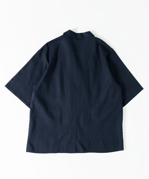 MUHET(ミュエータ)の「リネン混ダブルブレストジャケット(テーラードジャケット・レディース・ネイビー/ブラウン・SMALL/MEDIUM/X-LARGE)」の4枚目の写真