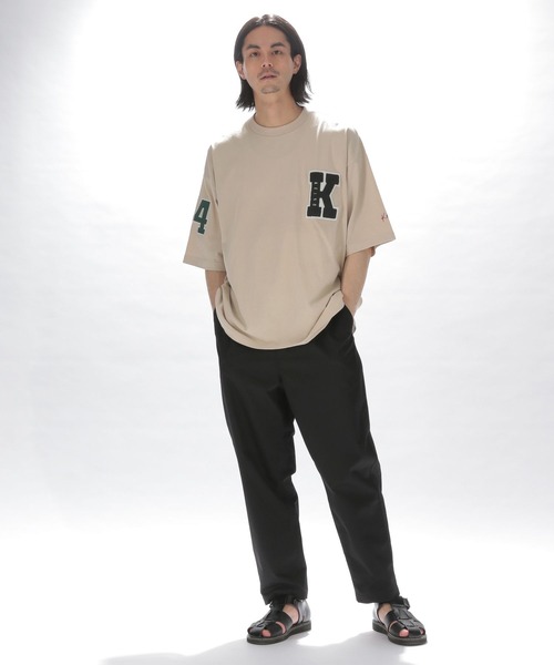 niko and（ニコアンド）の「カレッジ刺繍ワッペンTシャツ（T