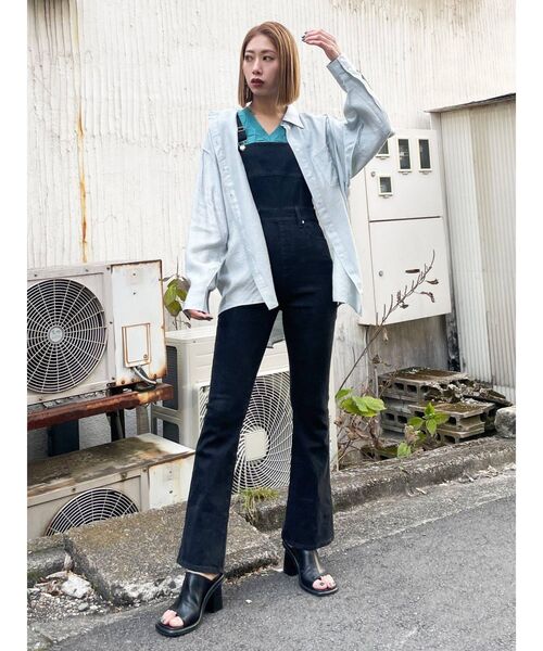 EMODA（エモダ）の「アウトラインルーズシャツ（シャツ/ブラウス・レディース・ブラック/グレー/ライム/アイボリー・FREE）」の12枚目の写真