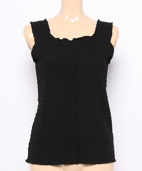 ehka sopo(エヘカソポ)の「しぼしぼメロータンクトップ(タンクトップ・レディース・ブラック/オフホワイト/オレンジ/ラベンダー・フリ-)」の3枚目の写真