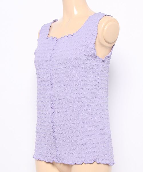 ehka sopo(エヘカソポ)の「しぼしぼメロータンクトップ(タンクトップ・レディース・ブラック/オフホワイト/オレンジ/ラベンダー・フリ-)」の10枚目の写真