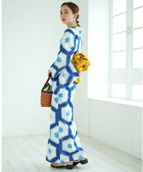 有松絞り　絞り浴衣　③ 浴衣 本場有松絞り ピンク色 桜色 花火 木綿 伝統工芸品 鳴海絞り 新品