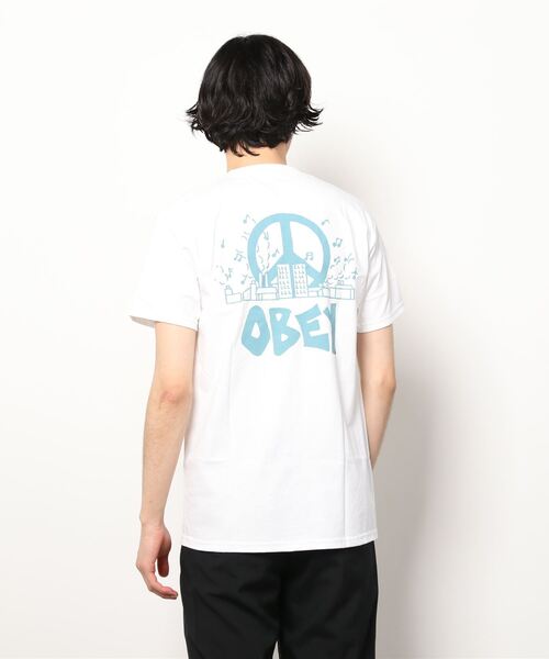 OBEY（オベイ）の「OBEY/オベイ ビッグシルエット バックプリントTシャツ 165262960（Tシャツ/カットソー・メンズ・ホワイト/ブラック・XL/L/M）」の5枚目の写真