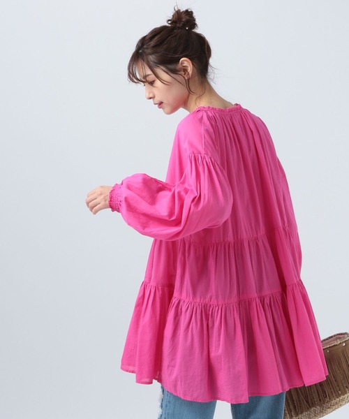 セール】【INDIA IS BEAUTIFUL】ティアードムジLS（シャツ/ブラウス