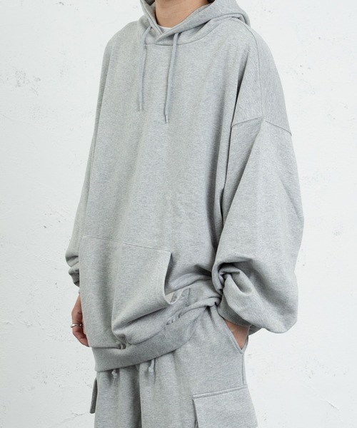 kutir（クティール）の「ビッグシルエットカラーネップパーカー（パーカー・メンズ・杢グレー・MEDIUM/LARGE）」の6枚目の写真