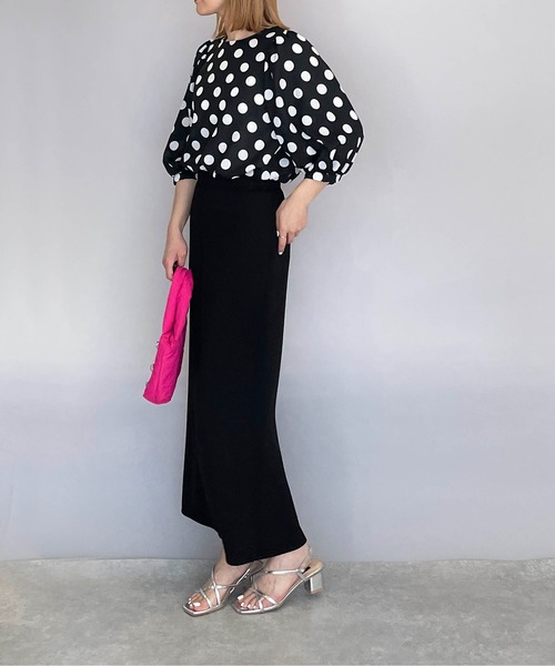 DIARIUM（ディアリウム）の「リネンライクビッグドットブラウス（シャツ/ブラウス・レディース・ブラック/オフホワイト・M）」の12枚目の写真