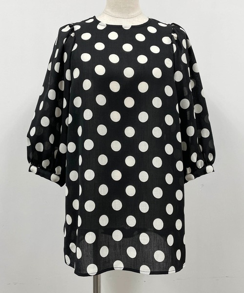DIARIUM（ディアリウム）の「リネンライクビッグドットブラウス（シャツ/ブラウス・レディース・ブラック/オフホワイト・M）」の13枚目の写真
