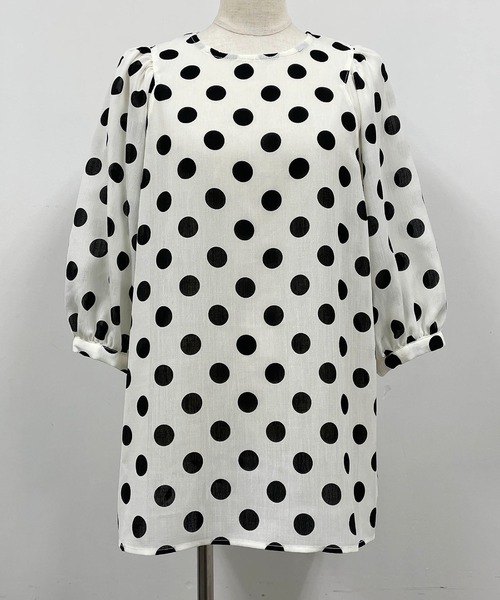 DIARIUM（ディアリウム）の「リネンライクビッグドットブラウス（シャツ/ブラウス・レディース・ブラック/オフホワイト・M）」の14枚目の写真