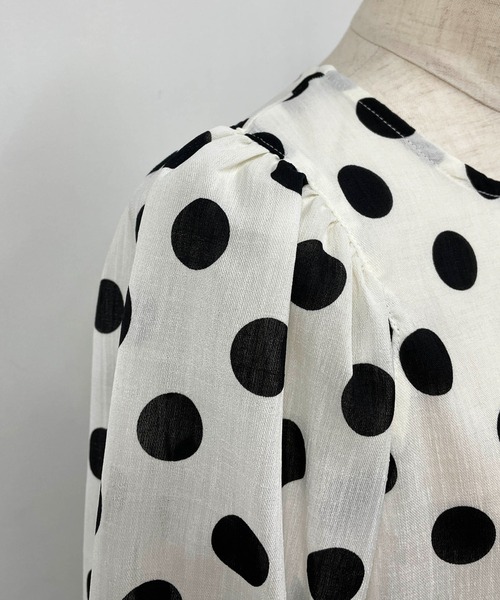 DIARIUM（ディアリウム）の「リネンライクビッグドットブラウス（シャツ/ブラウス・レディース・ブラック/オフホワイト・M）」の20枚目の写真