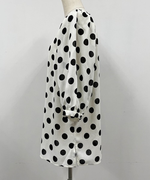 DIARIUM（ディアリウム）の「リネンライクビッグドットブラウス（シャツ/ブラウス・レディース・ブラック/オフホワイト・M）」の15枚目の写真