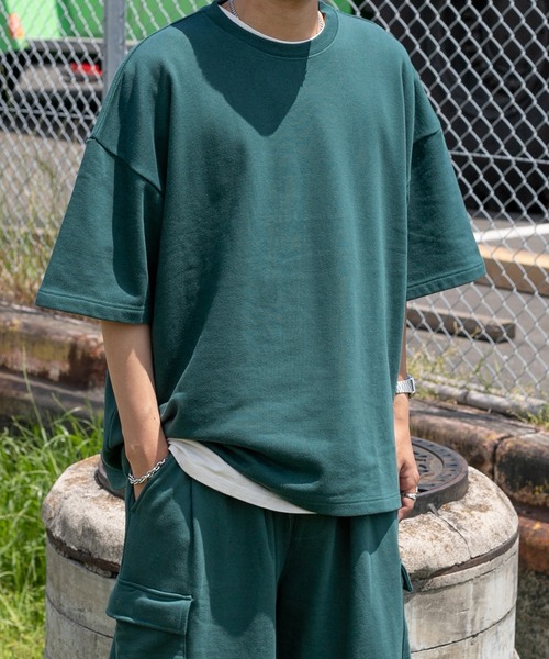 kutir（クティール）の「ルーズシルエットヘビーウェイトTシャツ（セットアップで着用可）（Tシャツ/カットソー・メンズ・ライトグレー/ブラック/グリーン・MEDIUM/LARGE）」の21枚目の写真