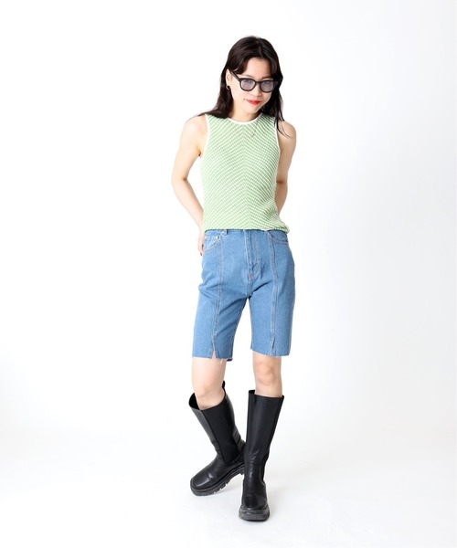 Oriens JOURNAL STANDARD（オリエンス ジャーナルスタンダード）の「◆バイアスボーダーニットタンクトップ（タンクトップ・レディース・オレンジ/グリーン/ブルー/イエロー・FREE）」の9枚目の写真