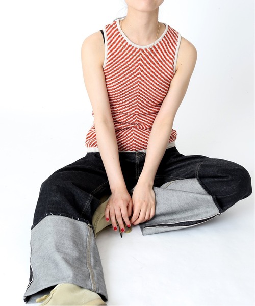 Oriens JOURNAL STANDARD（オリエンス ジャーナルスタンダード）の「◆バイアスボーダーニットタンクトップ（タンクトップ・レディース・オレンジ/グリーン/ブルー/イエロー・FREE）」の18枚目の写真