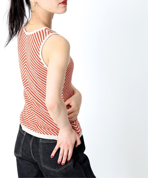 Oriens JOURNAL STANDARD（オリエンス ジャーナルスタンダード）の「◆バイアスボーダーニットタンクトップ（タンクトップ・レディース・オレンジ/グリーン/ブルー/イエロー・FREE）」の6枚目の写真